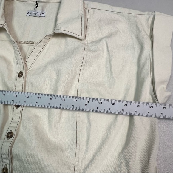 Ava & Viv Women’s Cream Plus Size Button-Down Dress Size 1X - Picture 11 of 11